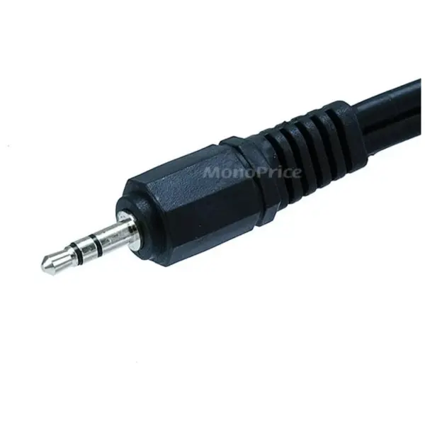 Monoprice Audio/Stereo Splitter Cable - 0.5 Feet - Black | 3.5mm Stereo Plug/Two 3.5mm Stereo Jack