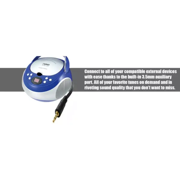 Naxa Portable CD Player with AM/FM Stereo Radio in Blue