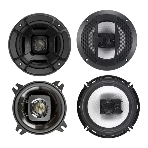 Polk 4-Inch 135W 2-Way Speakers with Boss 6.5-Inch 300W 3-Way Coaxial Speakers