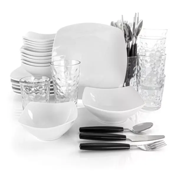 Gibson All U Need 48 Piece Ceramic Dinnerware Combo Set in White