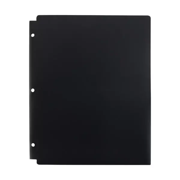 Staples 2 Pocket Folder Snap In 3-Hole Punched Black 962240