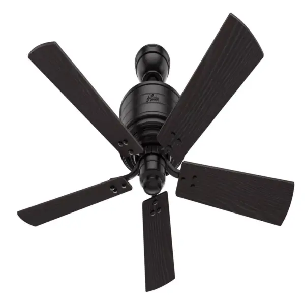 52" Cedar Key Damp Rated Ceiling Fan with Remote Black (Includes LED Light Bulb) - Hunter Fan