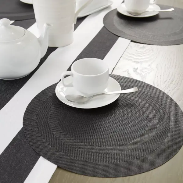 6pc Doubleframe Placemat Black - Design Imports