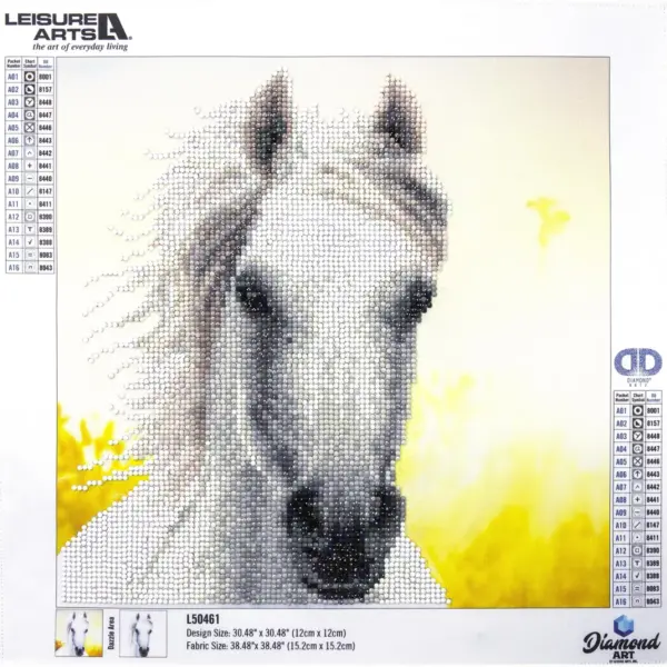 Leisure Arts Diamond Art Intermediate Kit 14.6X14.6"-White Horse