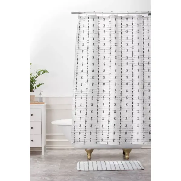 Holli Zollinger Striped Shower Curtain White - Deny Designs