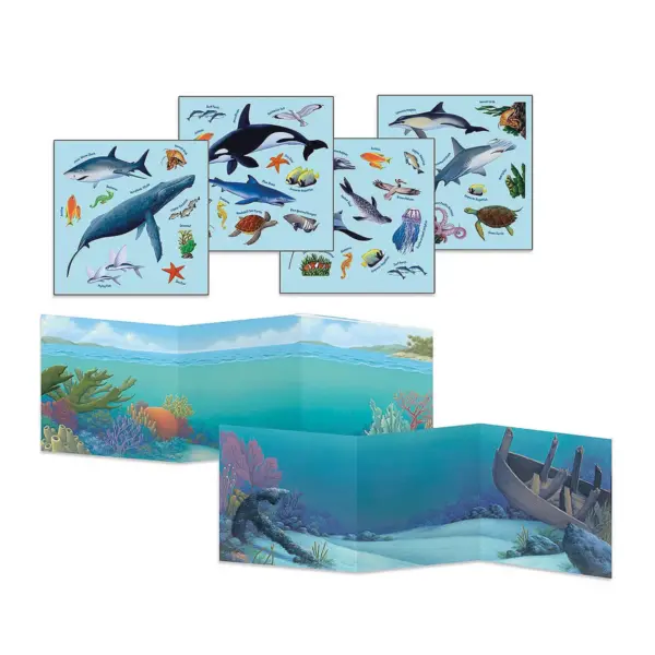 MindWare Ocean Animals Reusable Sticker Tote - Stickers - 42 Pieces