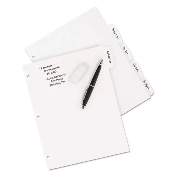 Avery Write-On Big Tab Plastic Dividers 5-Tab Letter 16370