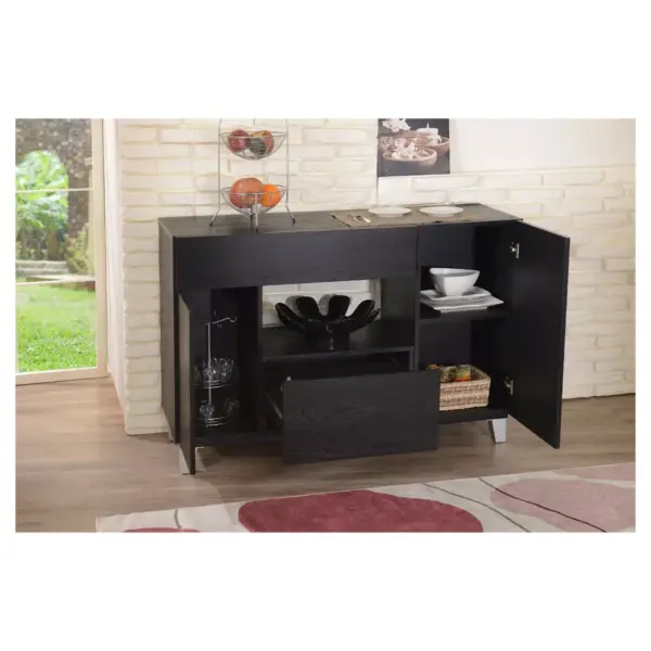 Darrell Contemporary 2 Cabinet Server Wood/Black - HOMES: Inside + Out