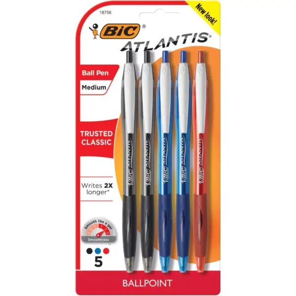 BIC Retractable Ballpoint Pen, 5ct - Multicolor Ink