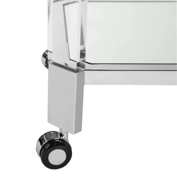 Lago Mirror Bar Trolley Clear - Safavieh