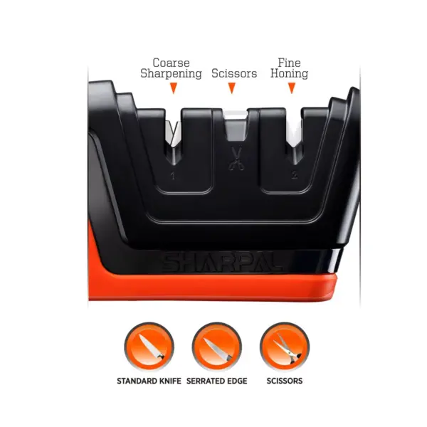 SHARPAL Knife & Scissors Sharpener Black and Orange