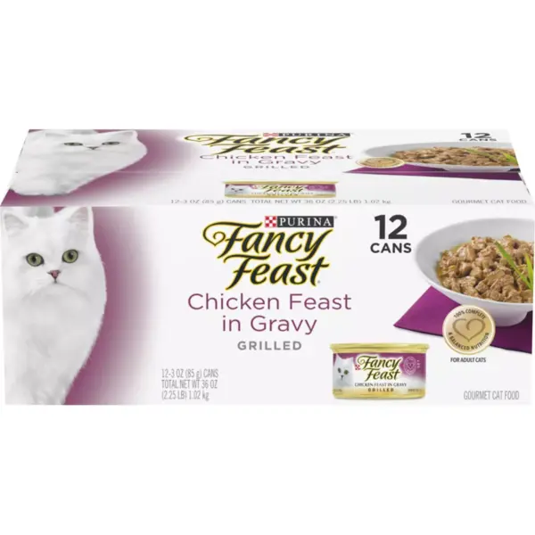 Purina Fancy Feast Grilled Chicken Feast in Gravy Gourmet Wet Cat Food - 3oz/12ct Pack