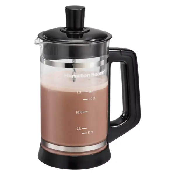 Hamilton Beach French Press Coffee Maker with Hot Chocolate Attachment- 40400