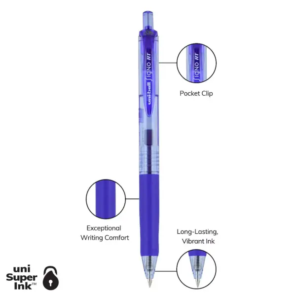 uni-ball GEL RT Signo Retractable Gel Pens Medium Point Black Ink 514249