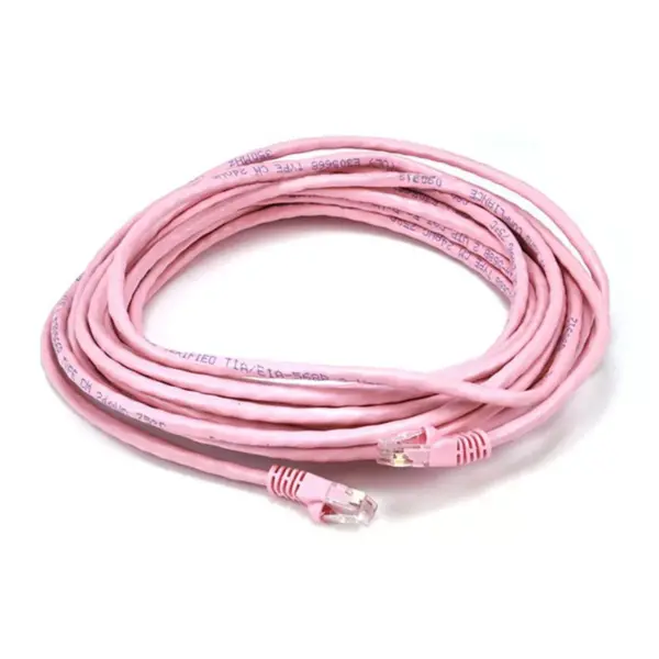 Monoprice Cat5e Ethernet Patch Cable - 25 Feet - Pink | Network Internet Cord - RJ45, Stranded, 350Mhz, UTP, Pure Bare Copper Wire, 24AWG