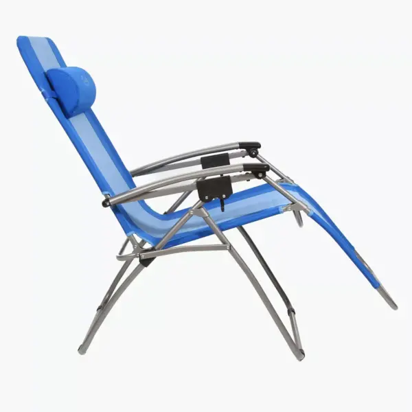 Kamp-Rite KAMPAC076 Outdoor Furniture Camping Beach Patio Sports Anti Gravity Folding Reclining Chair, Blue