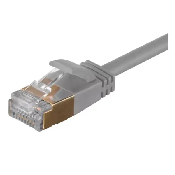 Monoprice SlimRun Cat6A Ethernet Patch Cable - Network Internet Cord - RJ45, Stranded, STP, Pure Bare Copper Wire, 36AWG, 5ft, Gray