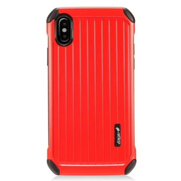 Apple iPhone X Case, by Insten Carry On Dual Layer [Shock Absorbing] Hybrid Hard Snap-in Case Cover For Apple iPhone X, Red/Black by Eagle