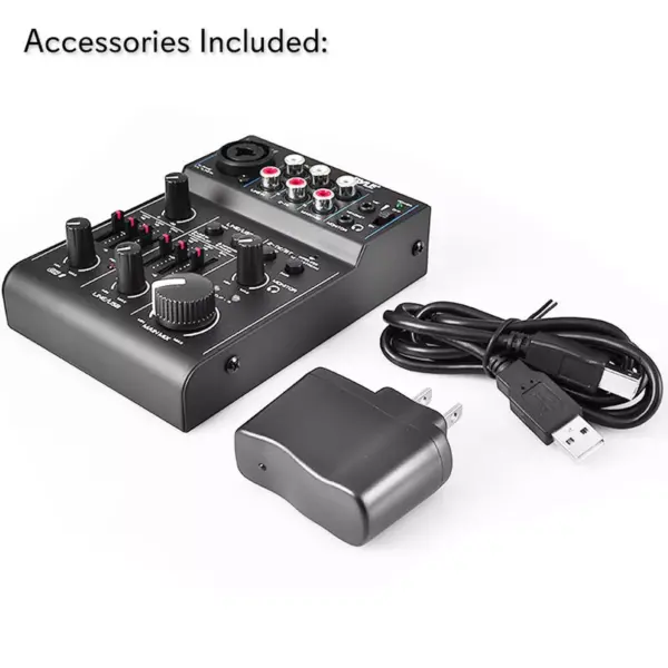 Pyle PAD30MXUBT 3-Channel Professional Compact Bluetooth DJ Mixer w/ Audio Interface, USB Soundcard for PC Recording, XLR, & Microphone Jack (4 Pack)