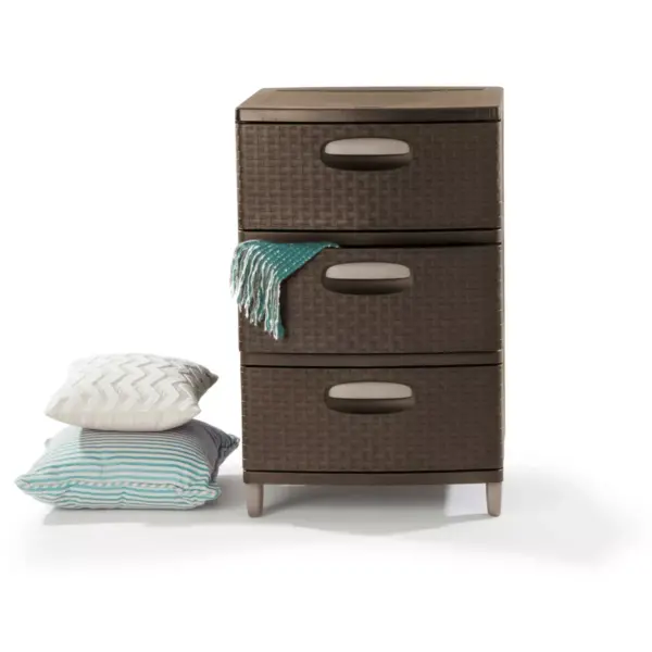 Sterilite 3-Drawer Woven Storage Unit - Espresso