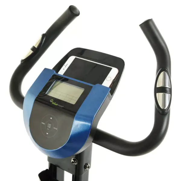 EXERPEUTIC 975 XLS Bluetooth Folding Upright Exercise Bike - Black/Blue