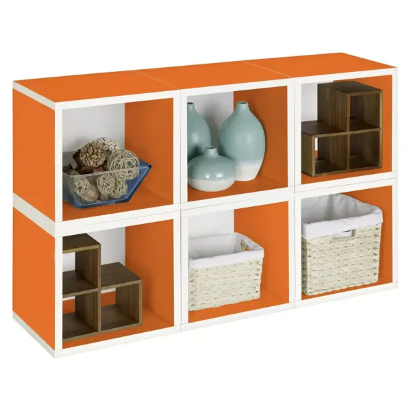 Way Basics Stackable Eco Cube Storage Cubby Organizer Orange