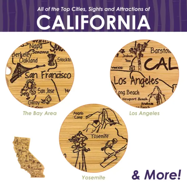 Totally Bamboo Destination California Cutting Board 14.25" x 11"