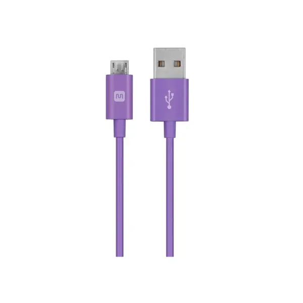 Monoprice USB Type-A to Micro Type-B Cable - 6 Feet - Purple | 2.4A, 22/30AWG - Select Series