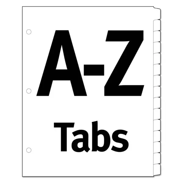 Avery Ready Index Table of Contents Dividers Multicolor Tabs A-Z Letter 11844