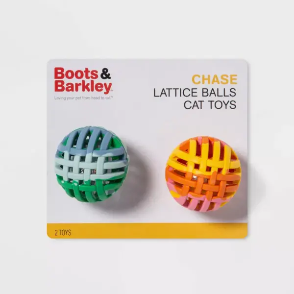 Rubber Lattice Tie Dye Cat Toy Balls - 2pk - Boots & Barkley™