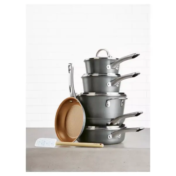 Ayesha Curry 11pc Home Collection Hard Anodized Aluminum Cookware Set