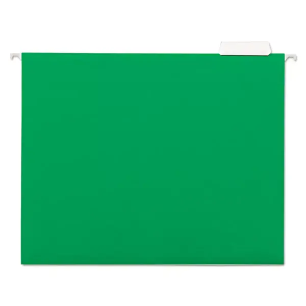 UNIVERSAL Hanging File Folders 1/5 Tab 11 Point Stock Letter Green 25/Box 14117