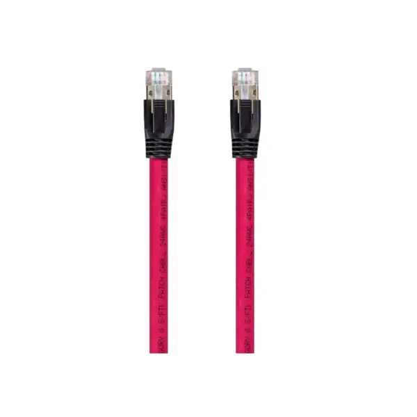 Monoprice Cat8 Ethernet Network Cable - 3 Feet - Red, 2GHz, 40G, 24AWG, S/FTP - Entegrade Series