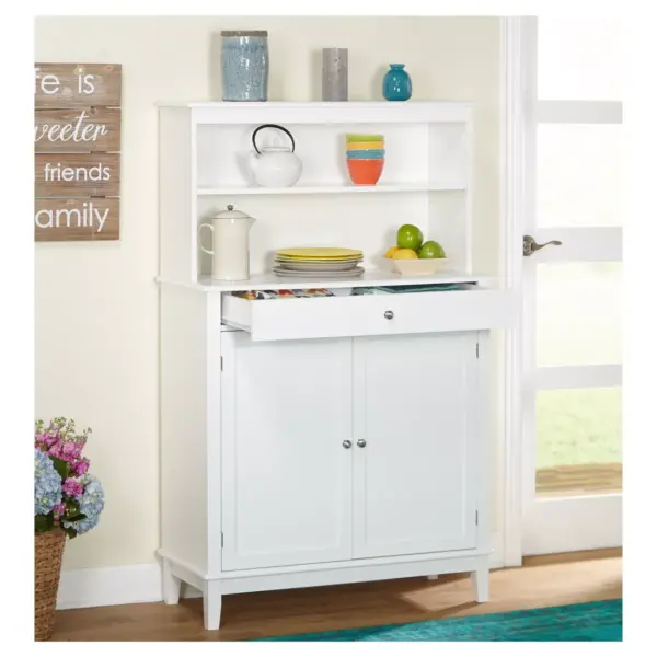 Farmhouse Buffet And Hutch - White - Target Marketing Systems