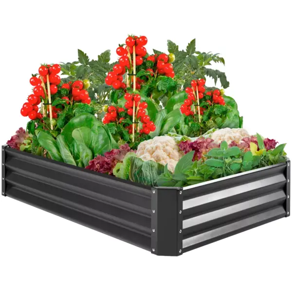 Best Choice Products 6x3x1ft Outdoor Metal Raised Garden Bed for Vegetables, Flowers, Herbs, Plants