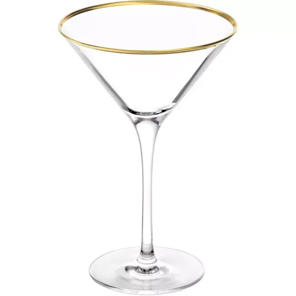 8oz 6pk Glass Martini with Gold Rim Drinkware Set - Stolzle Lausitz