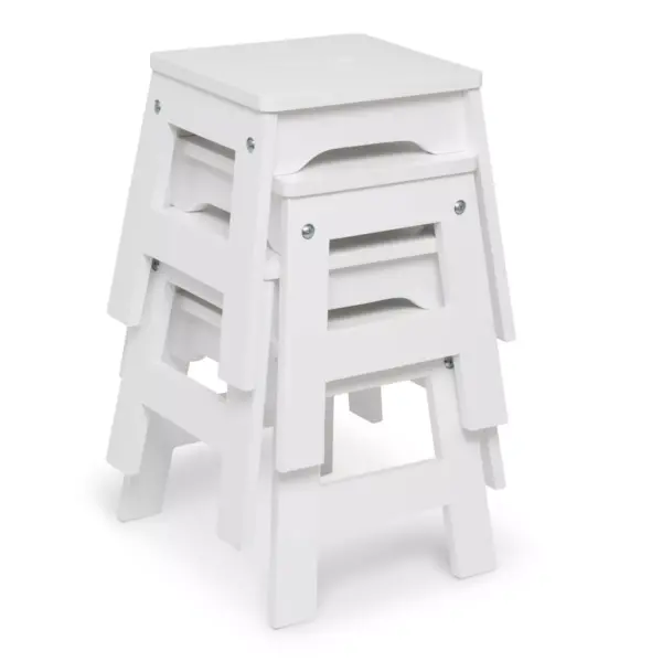 Melissa & Doug Wooden Stools - Set of 4 - White