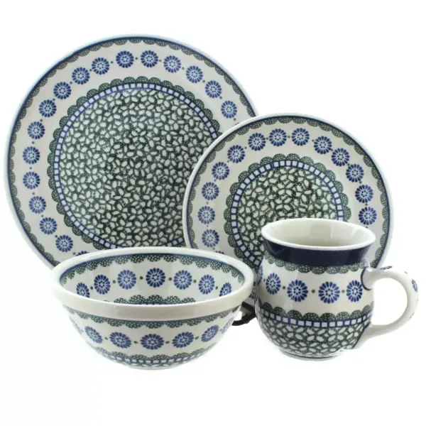 Blue Rose Polish Pottery Maia 4 Piece Place Setting - Service for 1