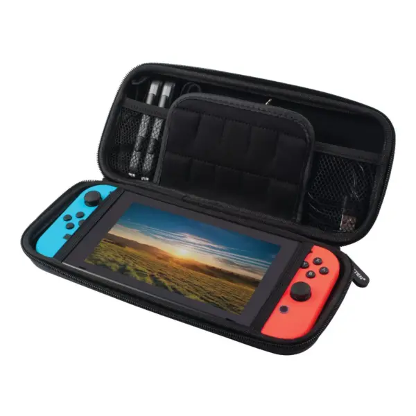 Insten For Nintendo Switch Carrying Case - Portable Hard Shell Travel Pouch with Hand Strap, Pink