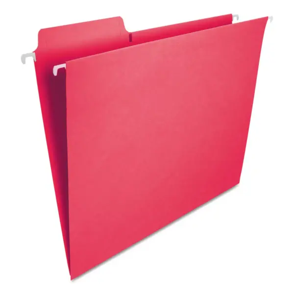 Smead FasTab Hanging File Folders Letter Red 20/Box 64096