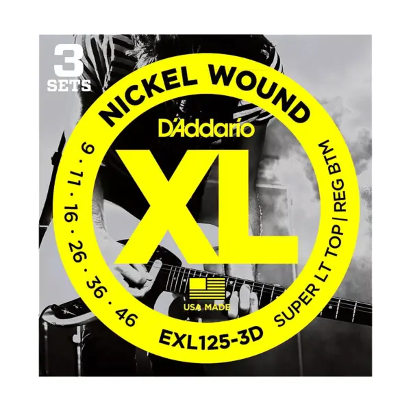 D'Addario EXL125-3D Electric Guitar Strings 3-Pack