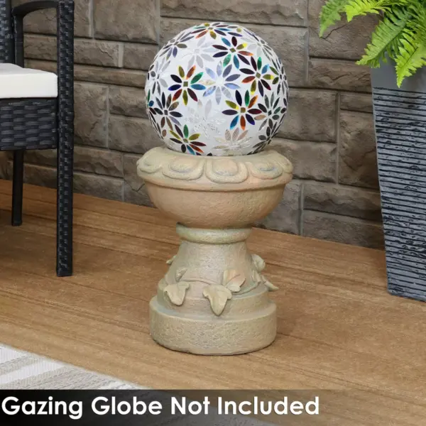 Sunnydaze Vintage Vine and Leaf Indoor/Outdoor Column-Style Gazing Globe Stand for Stemless Gazing Globes - 12" H - Autumn Leaf