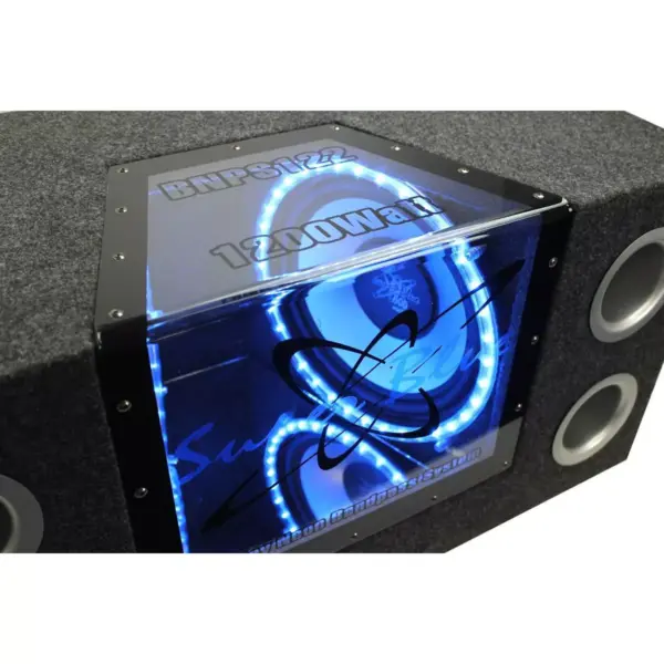 Pyramid BNPS122 12" 1200W Car Audio Subwoofer w/ Box, 1500W Mono Amp, & Amp Kit