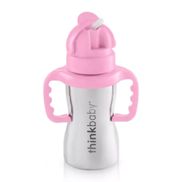 Thinkbaby Thinkster Stainless Straw Baby Bottle - Pink