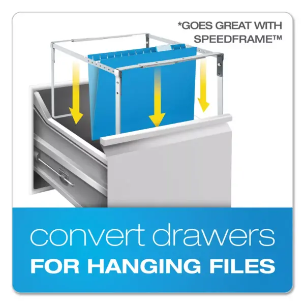 Pendaflex Reinforced 2" Extra Capacity Hanging Folders 1/5 Tab Legal Blue 25/Box 4153X2BLU