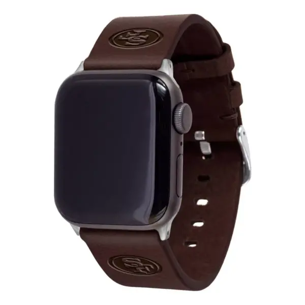 NFL San Francisco 49ers Apple Watch Compatible Leather Band 38/40mm - Brown