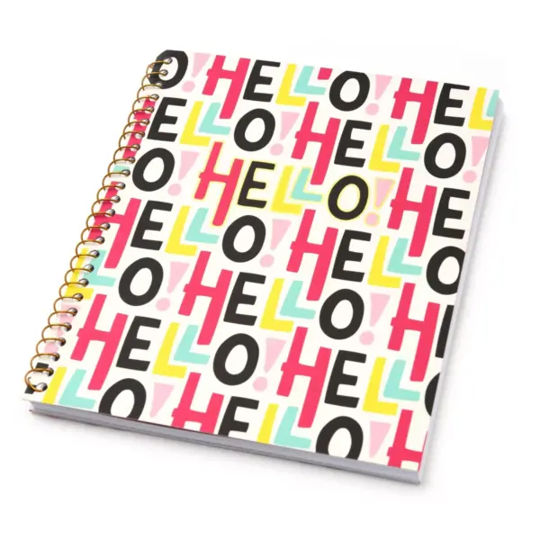 Hello! Spiral Notebook 1 Subject Gold Foil - Roobee