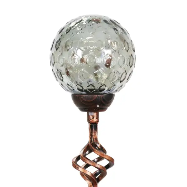 31" Solar Resin/Pearlized Glass Honeycomb Finial Garden Stake Bronze - Exhart