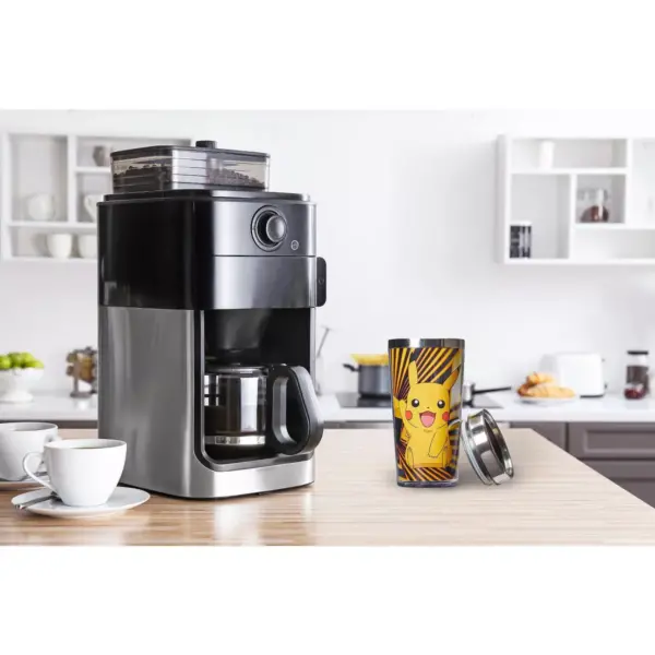 Just Funky Pokemon Pikachu Travel Mug - 16oz BPA-Free Car Tumbler with Spill-Proof Lid