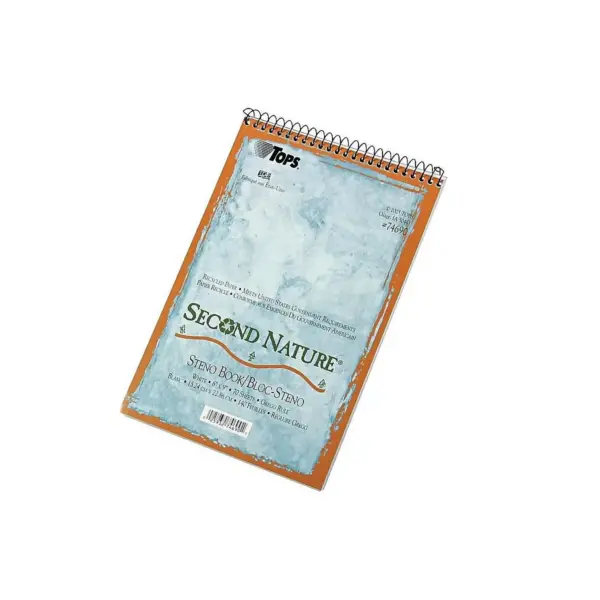 TOPS Second Nature Steno Pad 6" x 9" Gregg Ruled White 811110